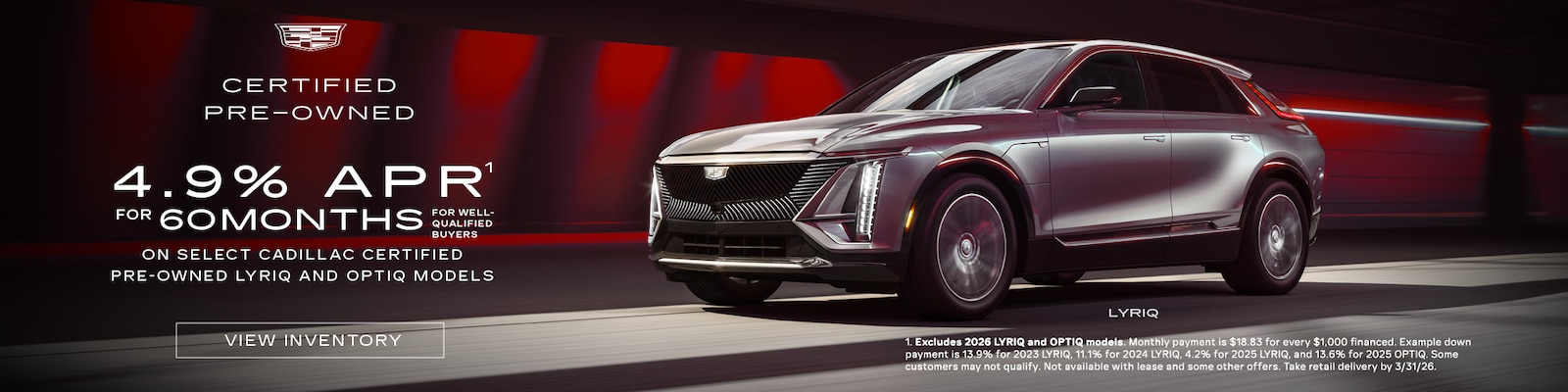 4.9% APR for 6 months at Central Cadillac in Jonesboro AR