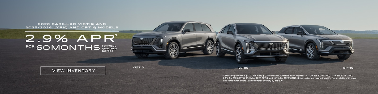 2.9% APR for 60 months at Central Cadillac in Jonesboro AR